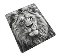 Tappetino per Mouse da Gioco Black And White Lion Head Tappetino Mouse Personalizzato Portatile Sottomano, per Laptop, Gaming Mouse, Computer, 25x30cm