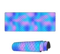 Tappetino Per Mouse Da Gioco Blue Fish Scale Tappetino Mouse Gaming Facile Da Pulire Sottomano, Per Ufficio, Scrivania, Gaming Mouse, 80x30cm