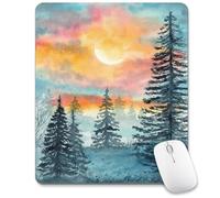 Tappetino per Mouse da Gioco Blue Mountain Sun Nature Lanscape Tree Tree Watercolor Cute Soffice Tappetino Mouse Gaming Confortevole Accessori Gaming per Computer Ufficio Gaming 10X12In