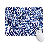 Tappetino per Mouse da Gioco Blue Pattern Zebra Color Skin Leopard Animal Camouflage Nature Mousepad Forma Rettangolare Impermeabile Confortevole Tappetino Mouse, per Casa, Computer, 25 x 30cm