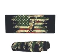 Tappetino per Mouse da Gioco Buck American Flag Tappetino Mouse Portatile Sottomano, per Scrivania, Laptop, Gaming Mouse, 80x30cm