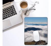 Tappetino per mouse da gioco che vola sopra le nuvole con stampa rettangolare, base in gomma antiscivolo, con bordi cuciti resistenti, per computer, laptop, ufficio, decorazione