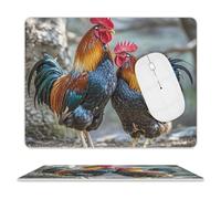 Tappetino per Mouse da Gioco Chicken Under The Tree Tappetini Mouse Base Antiscivolo in Gomma Antipolvere Sottomano, per Computer, Laptop, Ufficio, 25x30cm