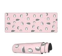 Tappetino per Mouse da Gioco Childish Cute Hedgehog Pink Tappetino Mouse Grande Portatile Mousepad Forma Rettangolare, per Scrivania, Laptop, Casa, 80x30cm