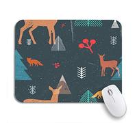Tappetino Per Mouse Da Gioco Christmas Animals And Trees In Abstract Clear Forms Sottomano Base Antiscivolo In Gomma Confortevole Mousepad Forma Rettangolare, Per Gioco, Gaming Mouse, 25 x 30cm