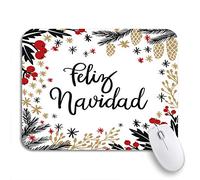Tappetino Per Mouse Da Gioco Christmas Feliz Illistration Modern Happy Lettering Year Tappetini Mouse Facile Da Pulire Lavabile Mousepad Forma Rettangolare, Per Ufficio, Gioco, 25 x 30cm