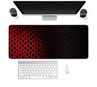 Tappetino per Mouse da Gioco Circolare Rossa, XXL Mouse pad, Controllo Preciso del mouse Migliora la Velocità e la Precisione, Lavabile tappetino Scrivania per Ufficio e casa 800x400x3MM