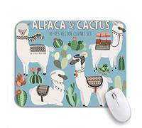 Tappetino per Mouse da Gioco Colorful Alpaca Cute Llama And Cactus Lama Peru Animal Tappetino per Il Mouse Antiscivolo Portatile Personalizzato Tappetino Mouse, per Laptop, Casa, 25 x 30cm