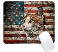 Tappetino per Mouse da Gioco Colorful Cat And National Flag Tappetino Mouse Piccolo Personalizzato Base Antiscivolo in Gomma Sottomano, per Ufficio, Scrivania, Gaming, 25x30cm
