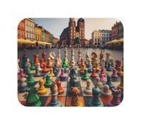 Tappetino per Mouse da Gioco Colorful Chess Set Mid-Game Tappetini Mouse Personalizzato Lavabile Sottomano, per Casa, Computer, Gaming, 25x30cm