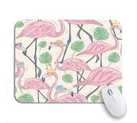 Tappetino per Mouse da Gioco Colorful Pattern Cute Flamingos And Palm Leaves Summer Birds Sottomano Portatile Impermeabile Mousepad Forma Rettangolare, per Gioco, Laptop, 25 x 30cm