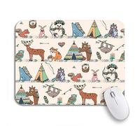 Tappetino per Mouse da Gioco Colorful S-Loth Tribal Animals Pattern Red Fox Tappetino per Il Mouse Antiscivolo Portatile Impermeabile Tappetino Mouse, per Casa, Gaming Mouse, 25 x 30cm