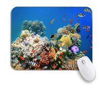Tappetino Per Mouse Da Gioco Colorful Underwater Of Coral Colony Red Fish Reef Tappetino Mouse Portatile Confortevole Mousepad Forma Rettangolare, Per Gioco, Gaming Mouse, 25 x 30cm