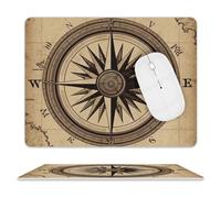 Tappetino per Mouse da Gioco Compass Wind Road Map Tappetini Mouse Personalizzato Base Antiscivolo in Gomma Sottomano, per Computer, Laptop, Ufficio, 25x30cm