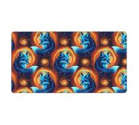 Tappetino per mouse da gioco compatibile con Kitsune Fox, grande tappetino per mouse esteso per scrivania del computer per tastiera, tappetino per mouse da scrivania completo con base in gomma antisci