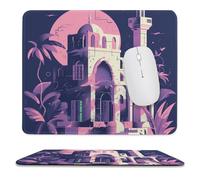 Tappetino per mouse da gioco con base in gomma antiscivolo, architettura tradizionale, tappetino per mouse per computer portatile, quadrato, impermeabile, per casa e ufficio
