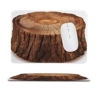 Tappetino per mouse da gioco con base in gomma antiscivolo, ceppo di quercia, tappetino per mouse quadrato impermeabile per casa e ufficio