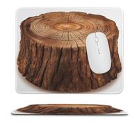 Tappetino per mouse da gioco con base in gomma antiscivolo, ceppo di quercia, tappetino per mouse quadrato impermeabile per casa e ufficio