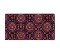 Tappetino per mouse da gioco con base in gomma antiscivolo, grande per ufficio, laptop, uomini e donne, compatibile con mandala, calendario azteco nativo americano, segno della fortuna Maya, 16x29,5 p