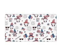 Tappetino per mouse da gioco con base in gomma antiscivolo, grande per ufficio, laptop, uomini e donne, compatibile con la bandiera americana del 4 luglio, indipendenza, simpatici gnomi, 16x29,5 polli
