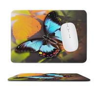 Tappetino per mouse da gioco con base in gomma antiscivolo, motivo animali e farfalle, quadrato, impermeabile, per casa e ufficio