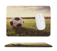 Tappetino per mouse da gioco con base in gomma antiscivolo, palla da calcio su un campo, tappetino per mouse per computer portatile, quadrato, impermeabile, per casa e ufficio