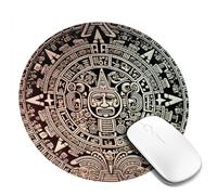 Tappetino per mouse da gioco con calendario Maya, stampa fine del mondo, tappetino per mouse rotondo, base in gomma antiscivolo, con bordi cuciti resistenti, per computer, laptop, ufficio, decorazione