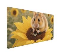 Tappetino per mouse da gioco con criceto, 90,2 x 40,6 cm, grande tappetino per mouse esteso per computer portatile, tappetino antiscivolo per scrivania, tappetino per scrivania per ufficio e casa
