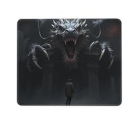Tappetino per mouse da gioco con drago arrabbiato scuro, base in gomma antiscivolo, tappetino per mouse per computer da ufficio, 25,4 x 30,5 cm