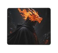 Tappetino per mouse da gioco con drago di fuoco arrabbiato, base in gomma antiscivolo, tappetino per mouse per computer di casa, 25,4 x 30,5 cm