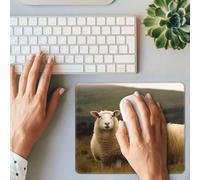 Tappetino per mouse da gioco con due pecore bianche, rettangolare, base in gomma antiscivolo, con bordi cuciti, tappetino per mouse per computer, laptop, ufficio, decorazione 25,4 x 30,5 cm