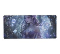 Tappetino per mouse da gioco con fata Anime Gi, non lavabile, grande, 80 x 30 cm