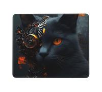 Tappetino per mouse da gioco con gatto e macchina dei cartoni animati, base in gomma antiscivolo, tappetino per mouse per laptop, per computer di casa, 7 x 8,6 pollici
