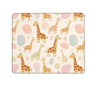 Tappetino per mouse da gioco con giraffa in cartone animato, base in gomma antiscivolo, tappetino per mouse per computer da ufficio, 20 x 26,2 cm