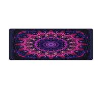 Tappetino per mouse da gioco con mandala bohémien vibrante, tappetino da scrivania grande da 32 x 12 pollici, tappetino per tastiera con base antiscivolo, accessori da scrivania per tastiera da uffi