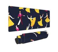 Tappetino per mouse da gioco con motivo da sala da ballo, misura XXL, con bordi cuciti, antiscivolo, lungo, 30,5 x 80 cm, grande tappetino da scrivania per tastiera, casa, ufficio, gioco e lavoro