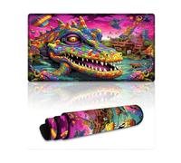 Tappetino per mouse da gioco con motivo psichedelico a coccodrillo del Nilo grande 40 x 75 cm per laptop PC desktop design carino accessori per ufficio