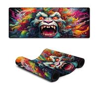 Tappetino per mouse da gioco con motivo psichedelico colorato motivo orangutan grande 30x80 cm per tastiera computer portatile PC ufficio design carino accessori da scrivania