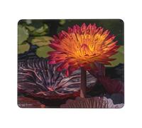 Tappetino per mouse da gioco con ninfea in fiore 17,8 x 21,8 cm, superficie impermeabile e base in gomma antiscivolo con bordi cuciti, tappetino per mouse da gioco per laptop,