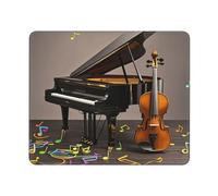 Tappetino per mouse da gioco con note musicali, pianoforte, violino, 25,4 x 30,5 cm, grazioso tappetino per mouse con bordi cuciti, antiscivolo, impermeabile, piccolo tappetino per mouse per tastiera