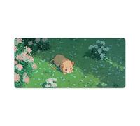 Tappetino per mouse da gioco con scena da giardino con cucciolo di leone floreale, base in gomma antiscivolo, 3XL, con bordi cuciti, tappetino per mouse impermeabile e lavabile per scrivania, casa, uf