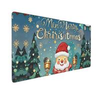 Tappetino per mouse da gioco con scritta "Merry Christmas", 90,2 x 40,6 cm, grande tappetino per mouse esteso, tappetino per mouse antiscivolo, tappetino protettivo per tavolo, tappetino per scrivania