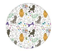 Tappetino per mouse da gioco, con simpatico cane barboncino rotondo, base in gomma, tappetino da scrivania con bordi cuciti, tappetino per mouse per laptop, tastiera PC, tappetino per mouse per lavoro