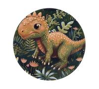 Tappetino per mouse da gioco con simpatico dinosauro stampato, rotondo, base in gomma antiscivolo, tappetino per computer portatile, tappetino da scrivania per gamer, ufficio, casa