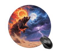 Tappetino per mouse da gioco con sole e luna, grazioso tappetino per mouse rotondo da donna, con base in gomma antiscivolo, lavabile, per computer portatile, casa, ufficio, scrivania, 19 x 20 cm