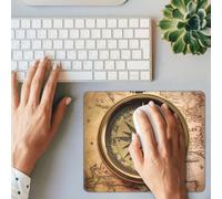 Tappetino per mouse da gioco con stampa della legge della bussola, rettangolare, base in gomma antiscivolo, con bordi cuciti, tappetino per mouse per computer, laptop, ufficio, decorazione, 25,4 x