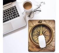Tappetino per mouse da gioco con stampa della legge della bussola, rettangolare, base in gomma antiscivolo, con bordi cuciti resistenti, per computer, laptop, ufficio, decorazione