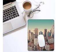 Tappetino per mouse da gioco con stampa di edifici urbani rettangolari, base in gomma antiscivolo, con bordi cuciti resistenti, per computer, laptop, ufficio, decorazione