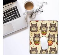 Tappetino per mouse da gioco con stampa di gatto avido, rettangolare, base in gomma antiscivolo, con bordi cuciti resistenti, per computer, laptop, ufficio, decorazione