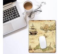 Tappetino per mouse da gioco con stampa di vecchia mappa del tesoro, rettangolare, base in gomma antiscivolo, con bordi cuciti resistenti, per computer, laptop, ufficio, decorazione